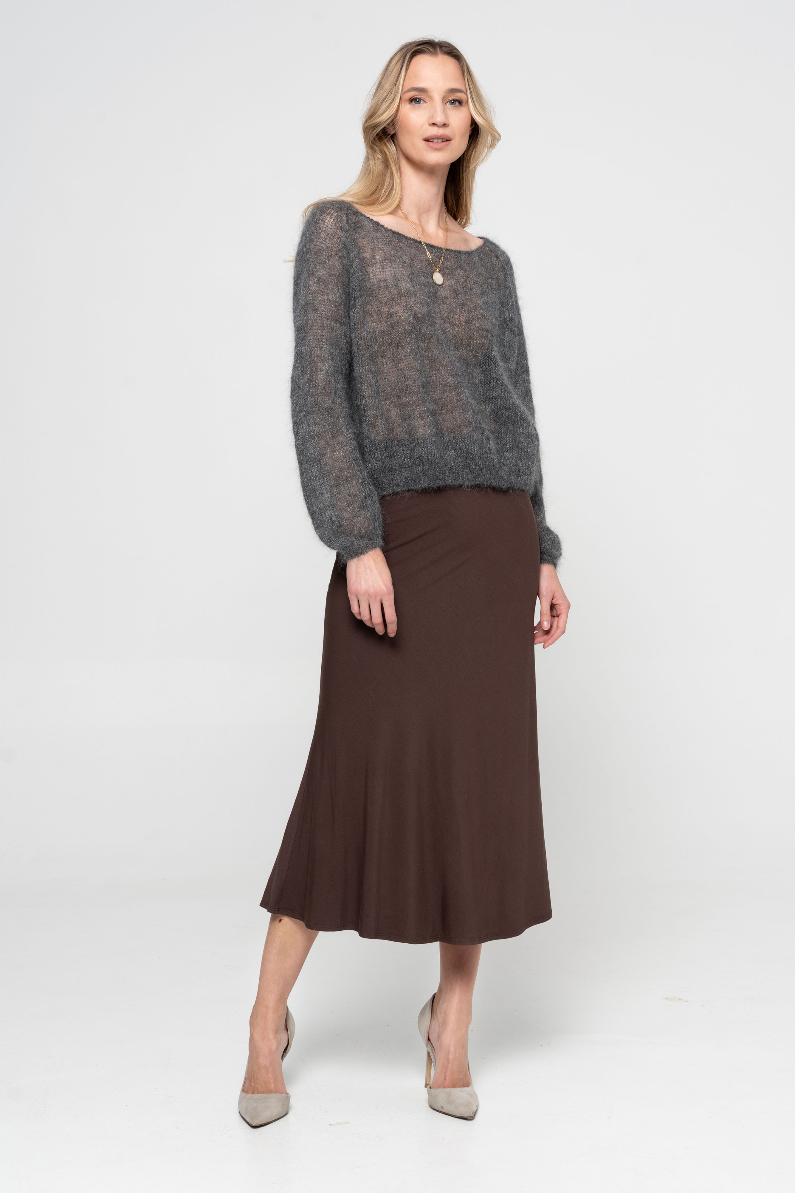 Sweter jedwab szary zdjęcie 8