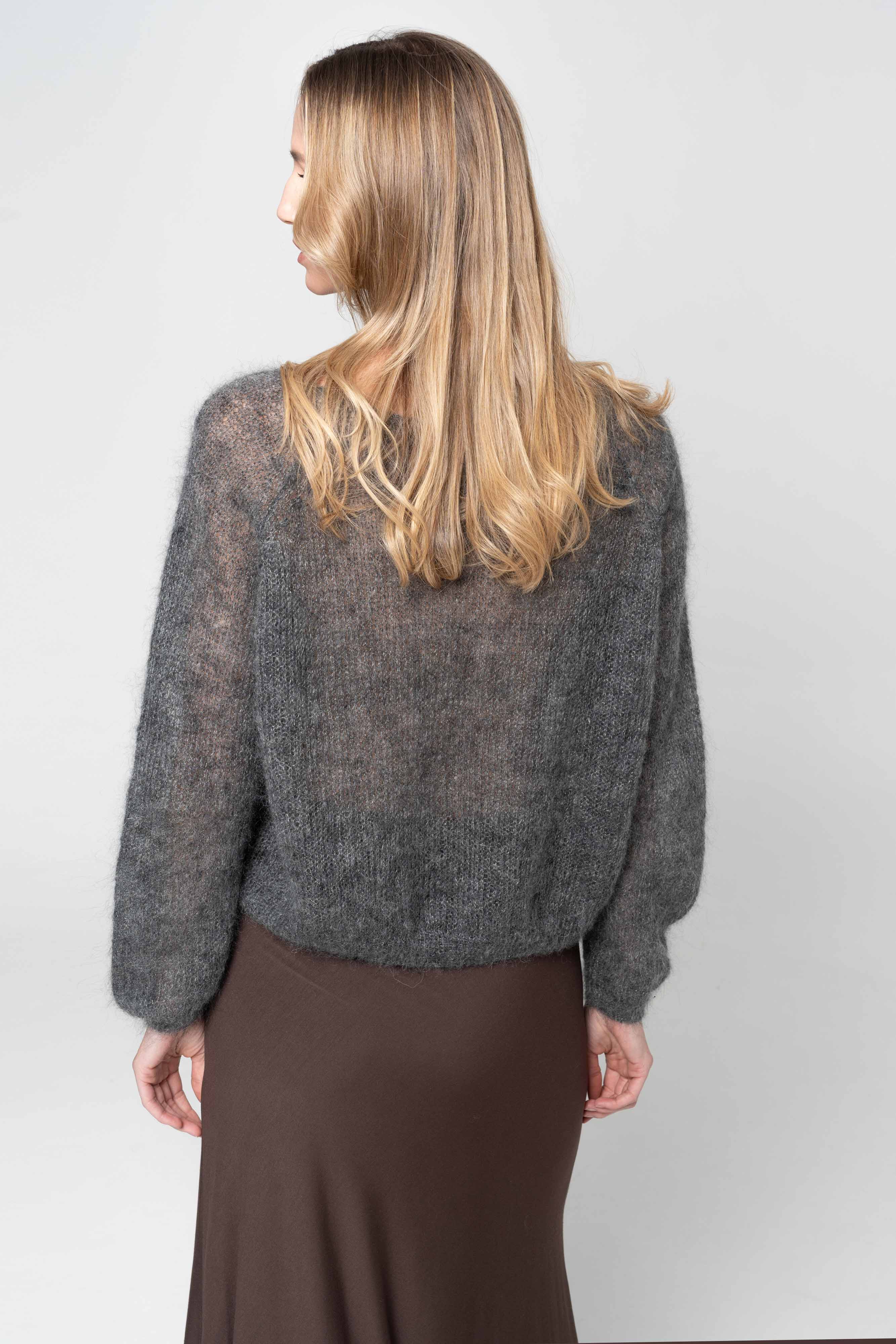 Sweter jedwab szary zdjęcie 5