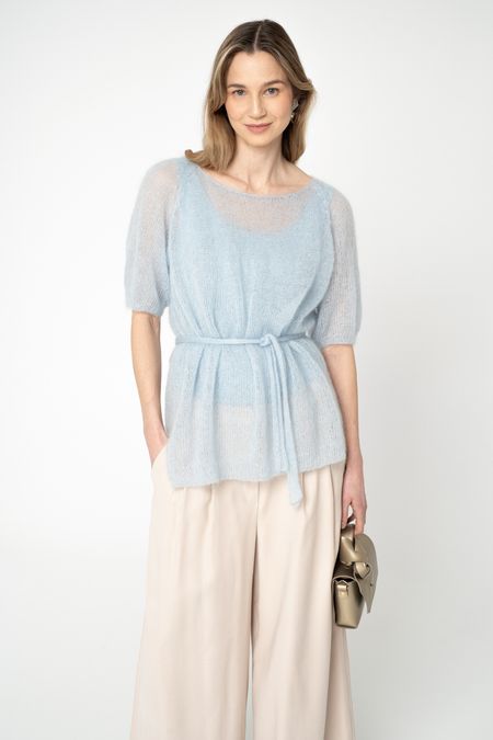 Sweter jedwab błękit