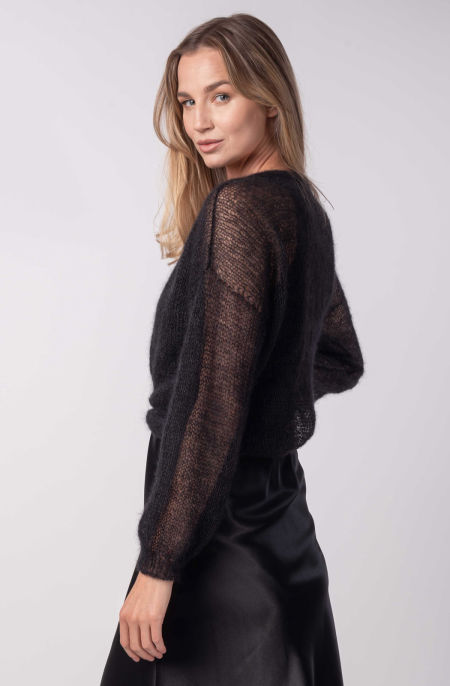 Sweter jedwab czarny