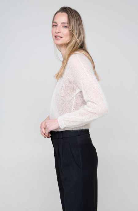 Sweter jedwab kremowy