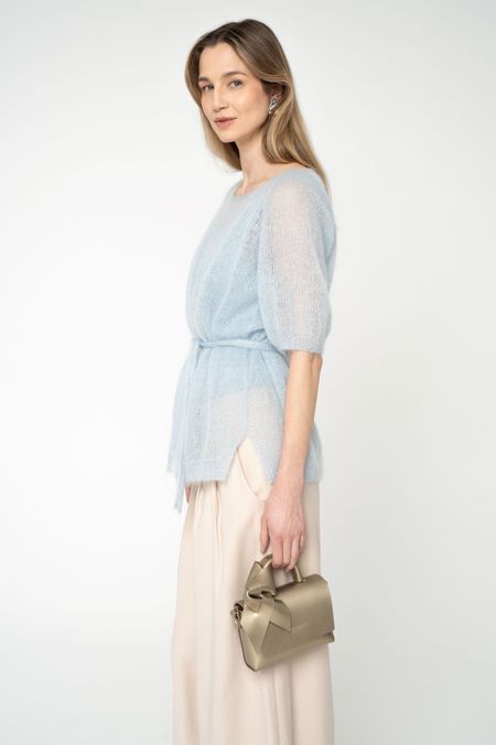 Sweter jedwab błękit