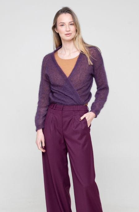 Sweter jedwab oberżyna