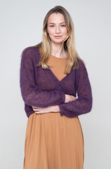 Sweter jedwab oberżyna