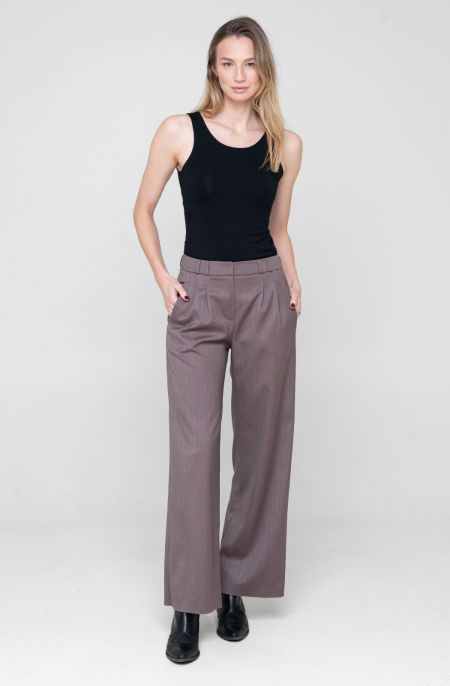 Spodnie z zakładkami jodła